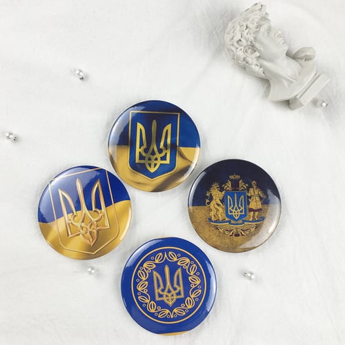 Proceeds to Ukraine Brooch,Pray for Ukraine Brooch,Ukrainian Symbol Rune Pattern Brooch for Men Women 