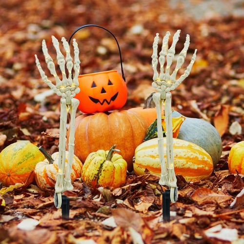 Orange Halloween Lights Led 2022 Plug In Lights Skeleton Hand Halloween Decorations Led Lawn Lamp Yard Pathway Festival Durable White Abs Led String Buy Plug In Lights Skeleton Hand Halloween Decorations Led Lawn Lamp Yard Pathway