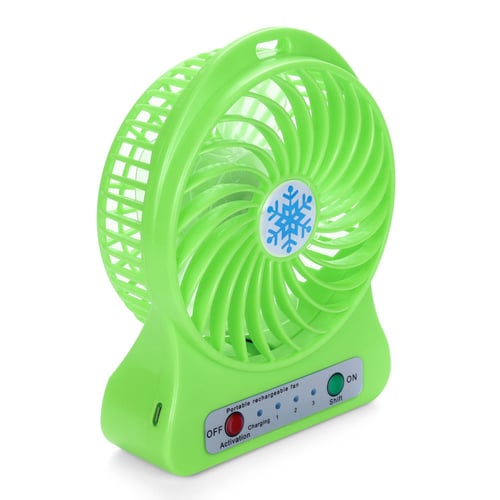 Portable Rechargeable LED Light USB Mini Desk Fan Air Cooler Battery NOT INCLUDE 