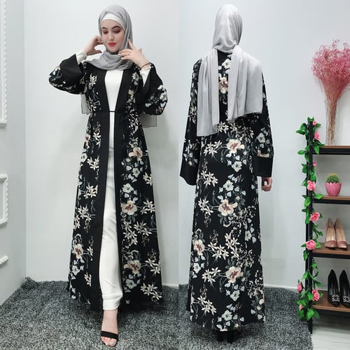 Women Abaya Dubai Kaftan Muslim Robe Long Maxi Dress Open Cardigan Gown Ramadan