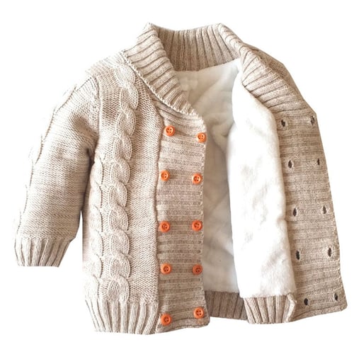 Toddler Kids Baby Girls Boy Winter Jacket Warm Coat Knit Crochet Outwear Sweater 