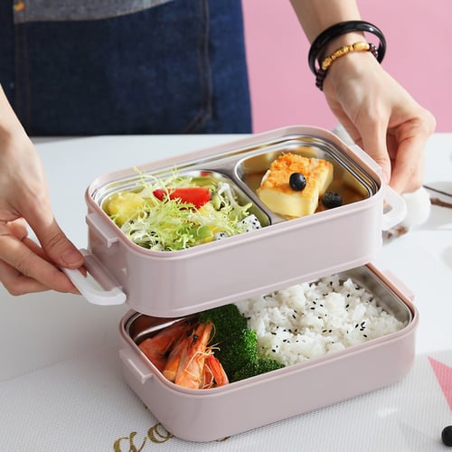 NEW Women Kids Stainless Steel Thermal Insulated Lunch Box Bento Food Container 