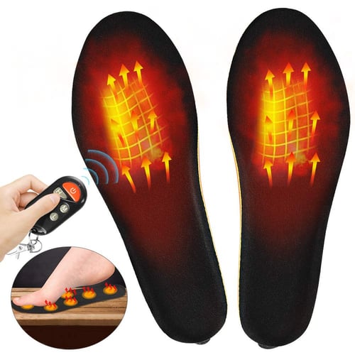 Electric Heated Shoe Insoles Sole Foot Warmer Feet Rechargeable Remote Control 