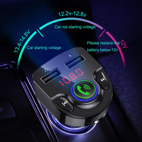 Bluetooth In-Car Wireless Transmitter MP3 Radio FM Adapter Kit Car 2 USB Charger 