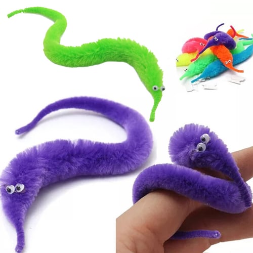 Kexiaode 12/18/48Pieces Magic Magic Wiggly Fuzzy Worm Magic Worm Toys for Party Supplies（12pc）