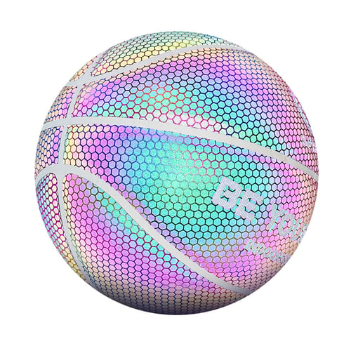 PU 29.5 Inches Glow in The Dark Reflective Basketball Light Up Street Basketball 
