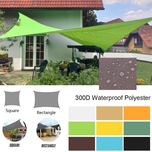 Waterproof Sun Shade Sail UV Patio Outdoor Top Canopy Rectangle/Triangle Cover 