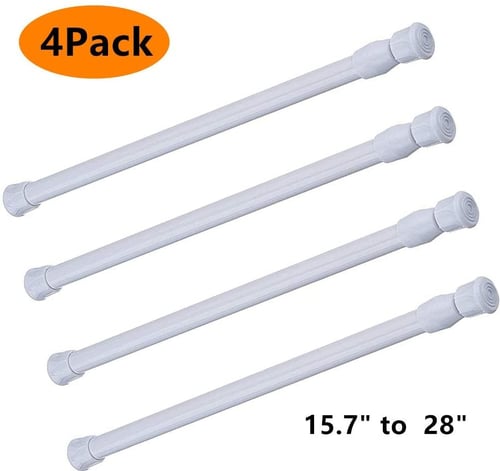 Tension Rods 4 Pack Adjustable Spring, Tension Rod Curtain Pole
