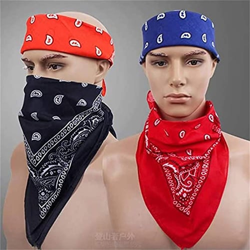 Akabsh Multi-Purpose Bandana Gift Dozen Paisley Bandanas Multi Colored Set Cowboy Bandanna Head Scarf Double Sided for Men Women