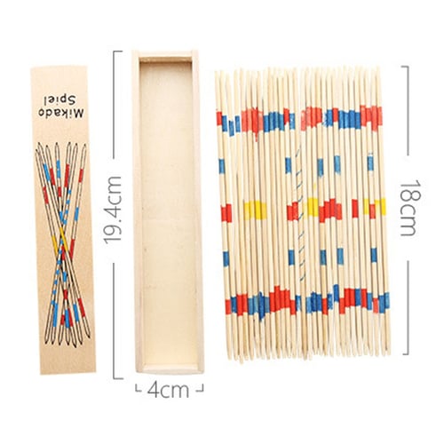 Baby Educational Wooden Traditional Mikado Spiel Pick Up Sticks With Box GameK 