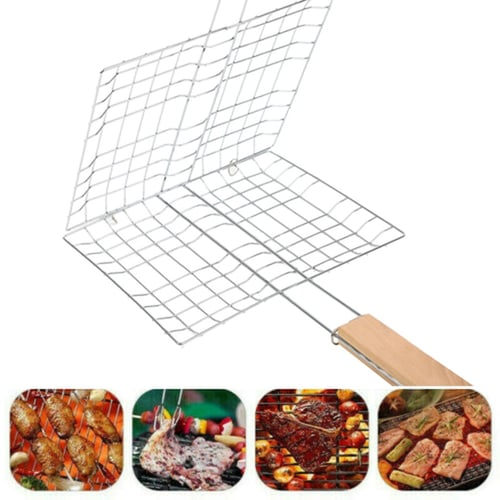 Barbecue Fish Grilling Basket Grill BBQ Net Steak Meat Vegetable Holder Tool Net 
