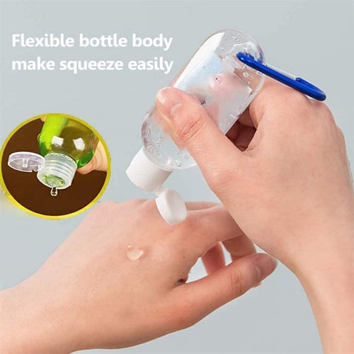 5/10Pcs 30/60ml Empty Refillable Bottle With Key Ring Travel Transparent Bottles