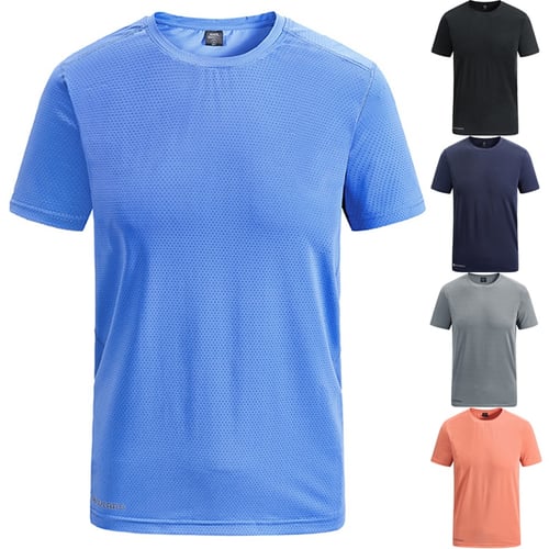 Men's Summer Casual Outdoor T-shirt Top Plus Size Sport Fast-Dry Breathable Tops 