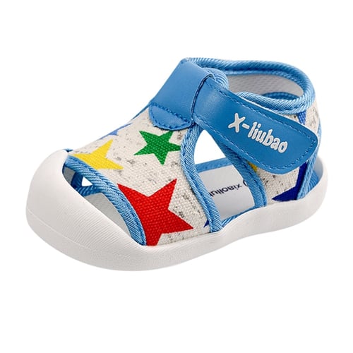 Toddler Infant Baby Boys Kids Child Soft Sole Canvas Star Prewalker Single Shoes 