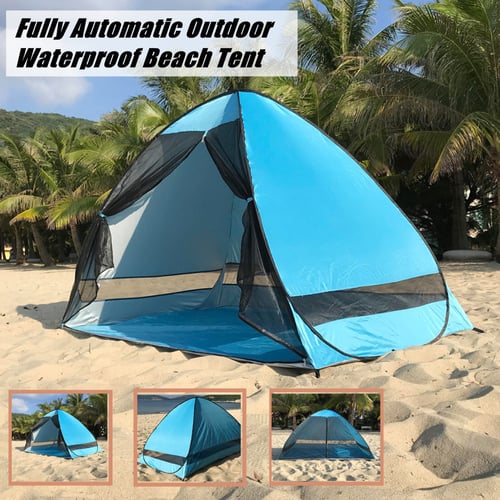 Beach Canopy Sun Shade Triangle Patchwork Tent Shelter Camping Hiking Fishing 