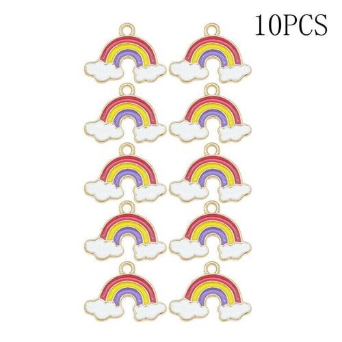 20pcs Cloud Rainbow Enamel DIY Accessories Pendant Alloy Jewelry Mixed Charms 
