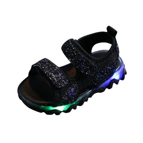Children Shoes Kids Baby Girls Boys Bling LED Light Luminous Sport Sandals Shoes 