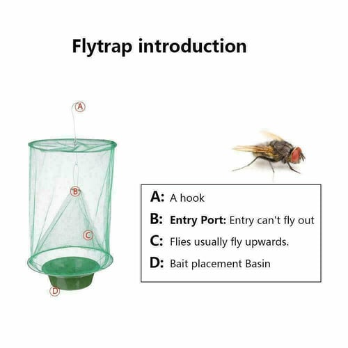 FlyMax Best Reusable Fly Net Trap Outdoor Fly Trap Perfect For Horses 