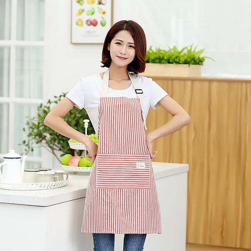 Women Lady Home Kitchen Cook Chef Waiter Housewife Apron Antifouling Red 