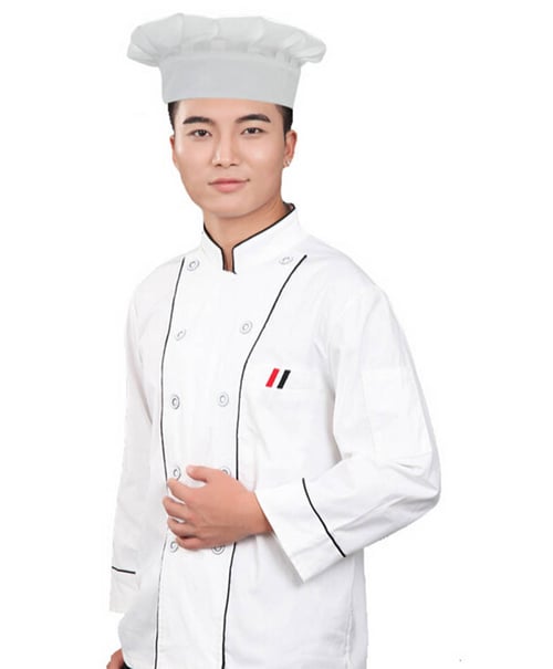 Fancy Dress Party Baker Cook BBQ Kitchen White Chef Hat LW 