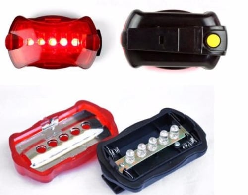 Bicycle Bike Cycling 5 Led Tail Rear Safety Flash Light Lamp Red Mount 