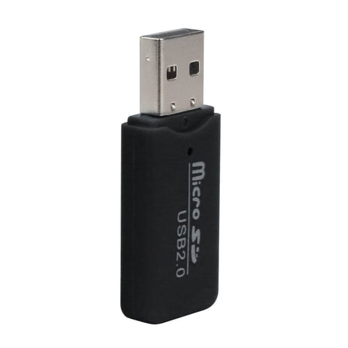 black Micro SD Memory Card Reader USB 2.0 SDHC TF Flash compact 