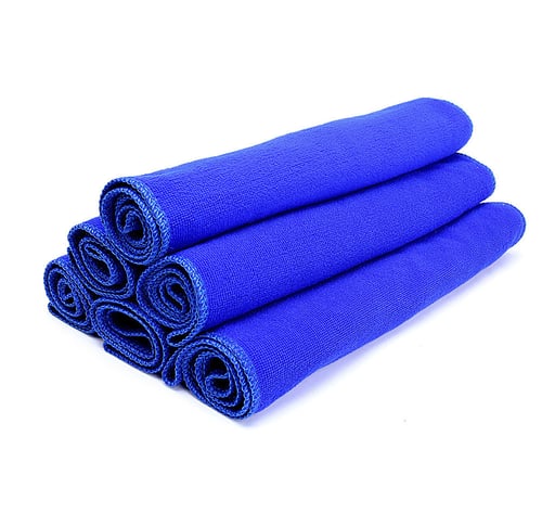 WXAN New Practical 10Pcs Blue Soft Absorbent Wash Cloth Car Auto Care Microfiber