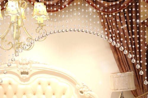 Luxury Glass Beads Door String Tassel Curtain Wedding Divider Panel Room Decor 