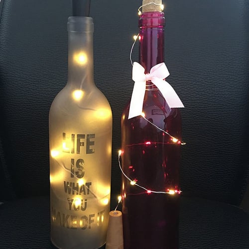 10/15/20LED Cork Shaped Night Light Starry Light Wine Bottle Lamp For Xmas Decor 