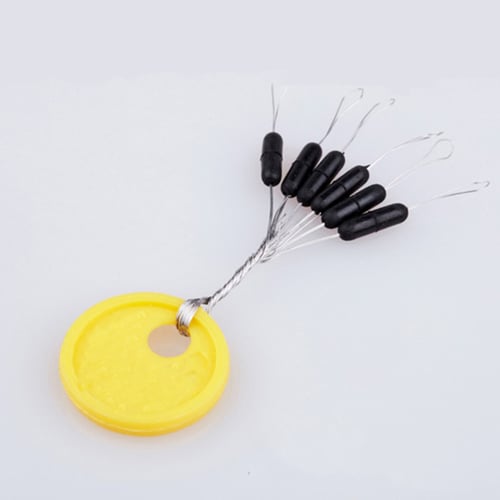 100Pcs Rubber Fising Float Stopper Space Beans Fishing Line Bobbers S Yellow 