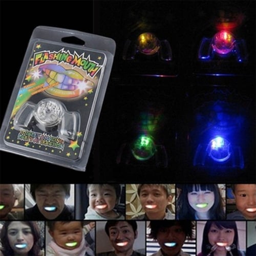 LED Light up Flashing Mouth Piece Glow Teeth For Halloween Party Rave Event 