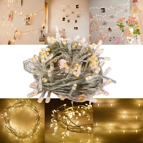 10M 100LED Warm White String Fairy Wedding Light Lamp Xmas Party Christmas Decor 