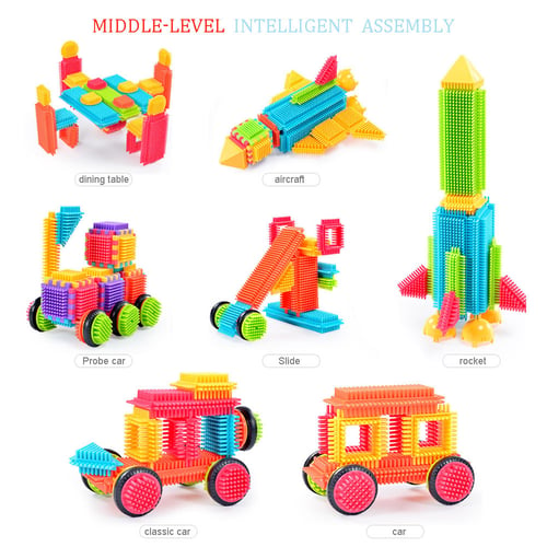 150PCS Bristle Shape 3D Building Blocks Tiles Construction Playboards Toys Best 