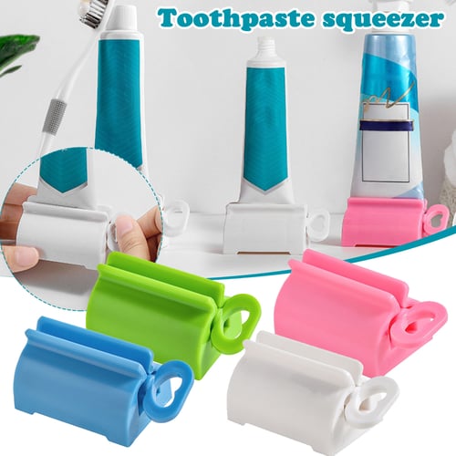 Plastic Rolling Tube.Squeezer Toothpaste Easy Dispenser Bathroom Holder*~* 