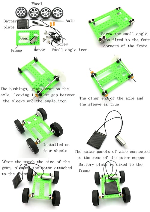 1Pcs Solar Toy DIY Car Children Educational Puzzle IQ Gadget Hobby Robot NEW 