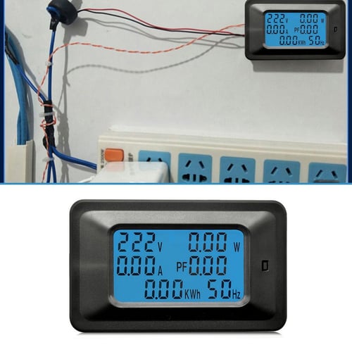 100A AC110V-250V Digital LCD Panel Power Watt Meter Monitor Voltmeter Ammeter 
