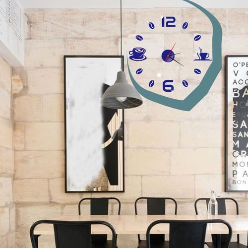Latest Acrylic Modern DIY Wall Clock 3D Mirror Surface Sticker Home Office Decor 