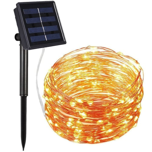 5M 50LED Lights Outdoor Solar Powered Copper Wire Light String Fairy Party Decor 