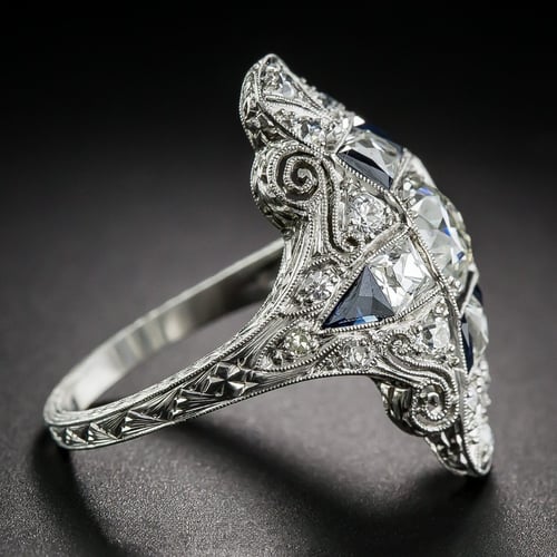 Natural Silver Gemstone Luxury Court  Birthstone Bride Engagement Wedding Ring 