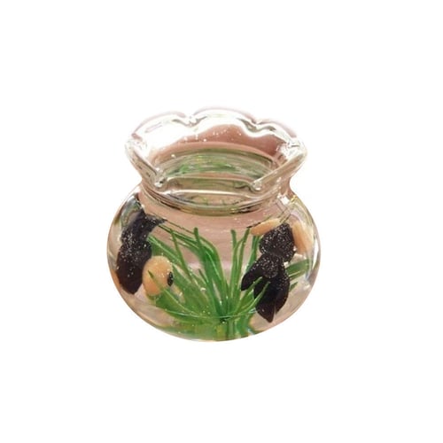 Mini Cute Decor Resin Miniature Fish Tank Accessory Toy For 1/6 1/12 Dollhouse 
