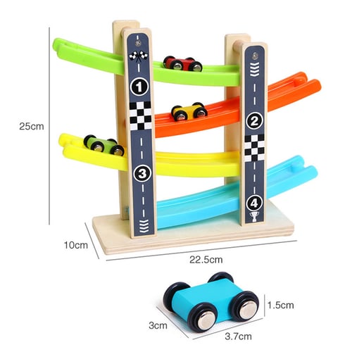 Boy And Girl Gifts Wooden Race Track, Wooden Race Track Car Ramp Racer