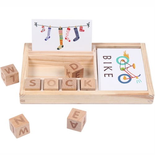 Wooden English Spelling Alphabet Letter Game Early Learning Educational Toy Kids