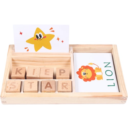 Wooden English Spelling Alphabet Letter Game Early Learning Educational Toys US 