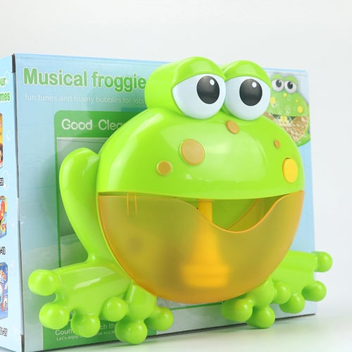Bubble machine big frog automatic bubble maker blower music bath toys for baby—H 