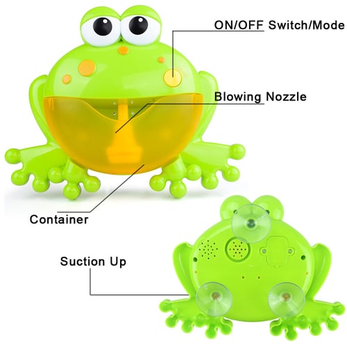 Automated Spout Frog Bubble Maker Bath Toy with 12 Kids Songs for Boys Girls 