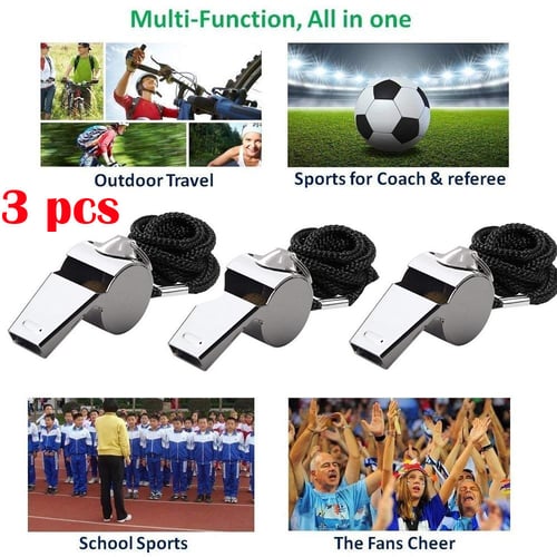 Referee Whistle Sports School Soccer Football Loud Sound Whistle Stainless Steel 