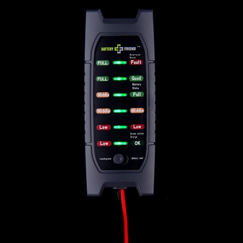 Battery Tester 12V Car Alternator Check Analyzer Lead Diagnostic Tool With 6 LED 