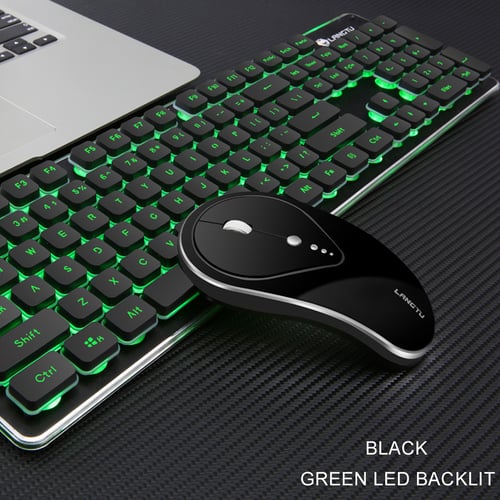 2.4G Wireless Rechargeable LED Backlit Usb Ergonomic Gaming Keyboard Mouse Sets 
