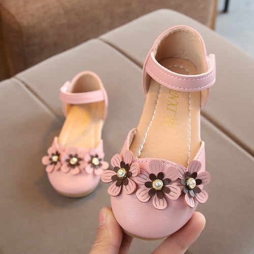 Toddler Infant Kids Girls Flower Leather Shoes Single Princess Shoes Sandals 