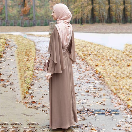 Muslim Women Prayer Abaya Maxi Dress Jilbab Kaftan Islamic Arab Long Robe Dubai